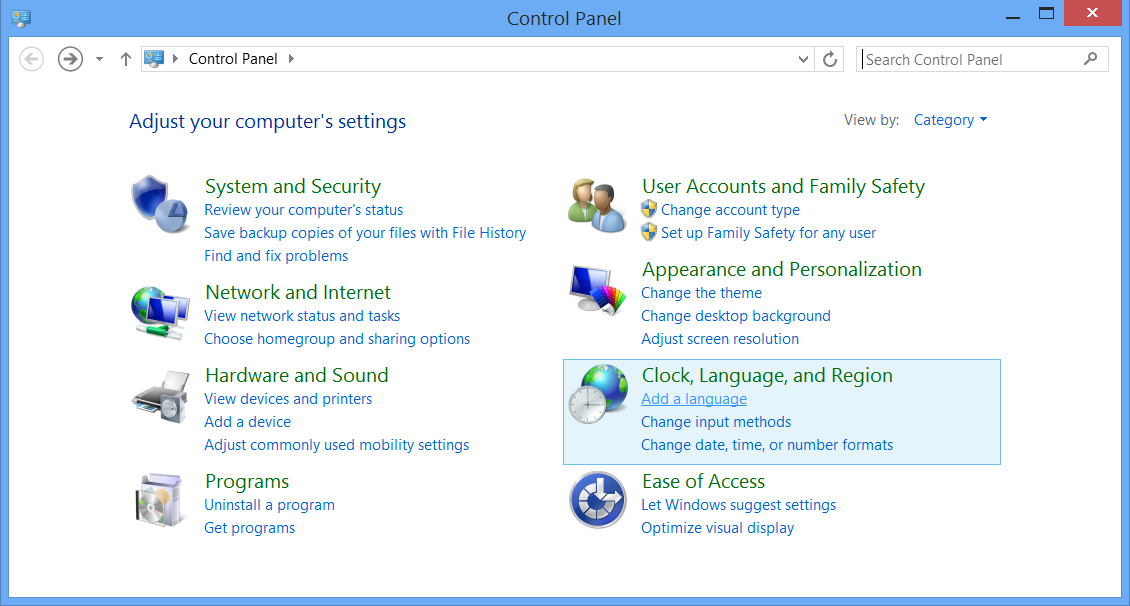 download and install windows 8 language packs step1